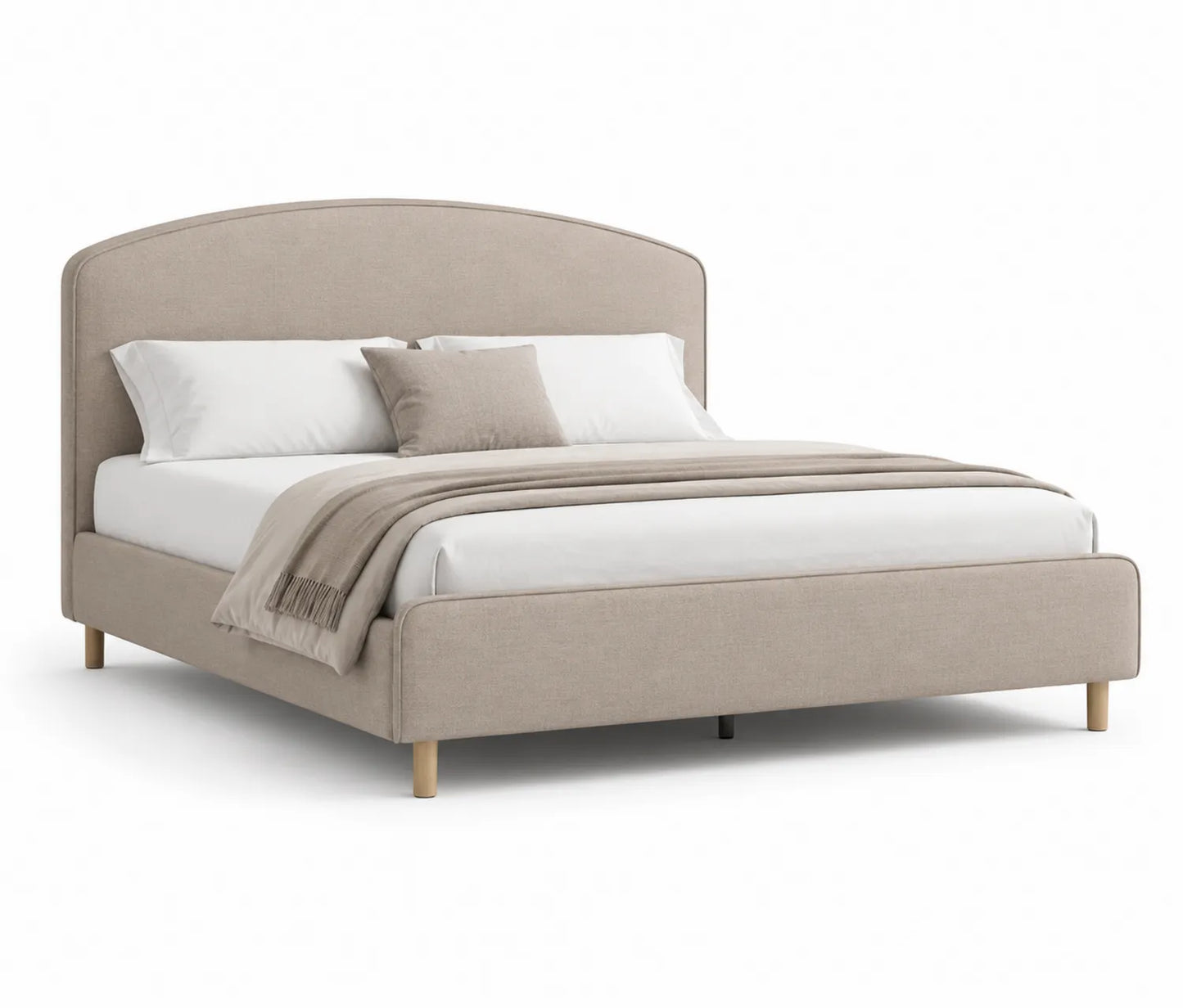Lit double tissu bois massif 200x160 cm