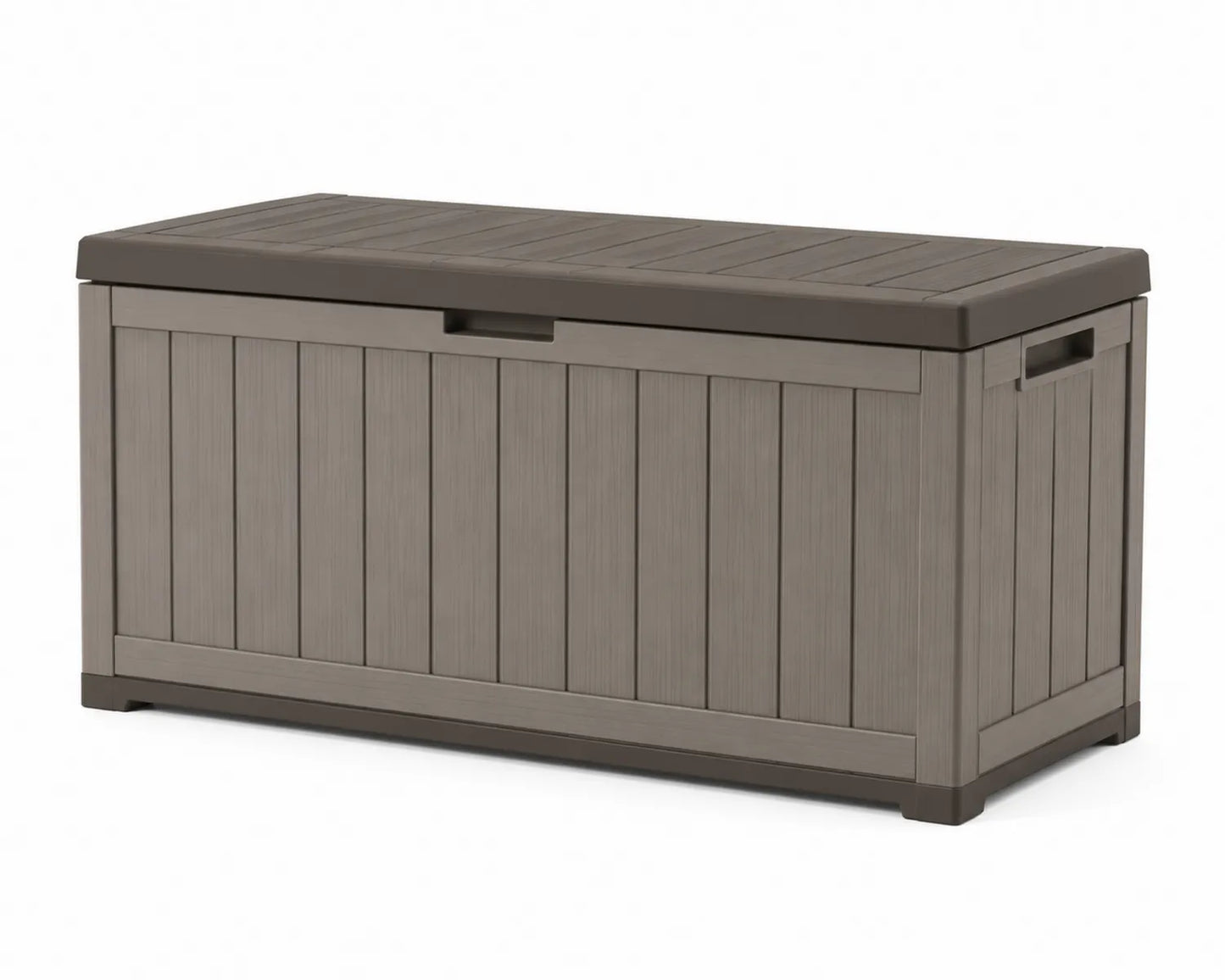 Coffre de rangement extérieur en plastique marron 117x45x58 cm