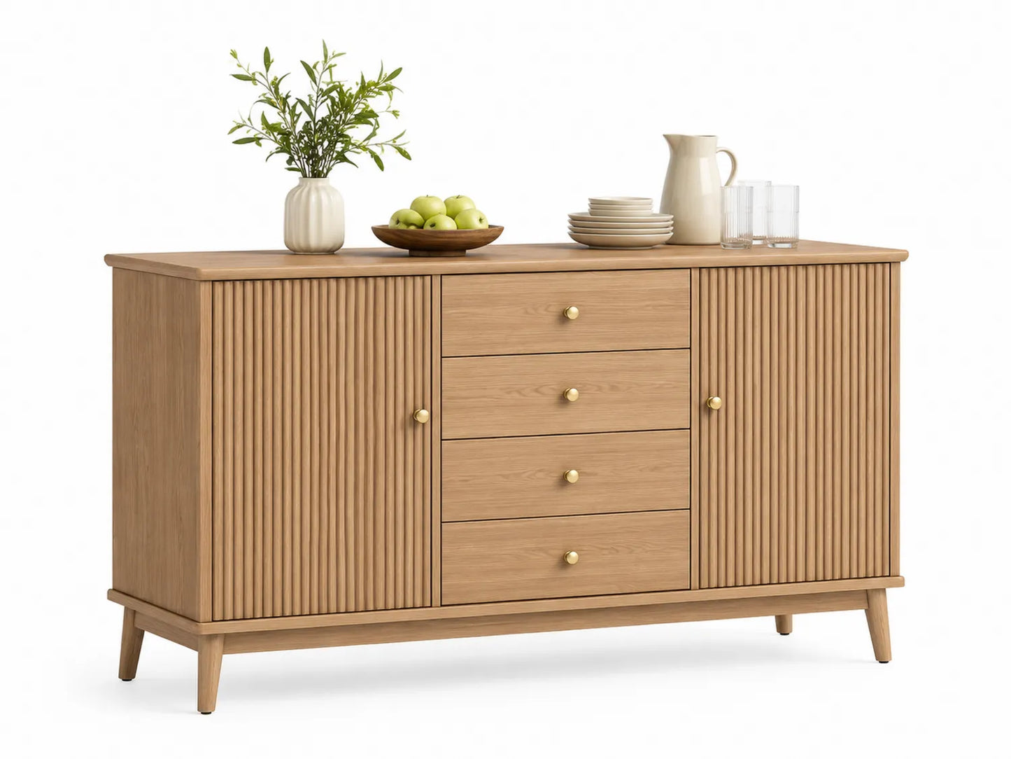 Buffet en bois avec tiroirs et portes 160x40x85 cm