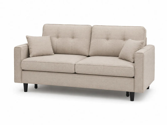 Canapé 3 places en tissu polyester beige